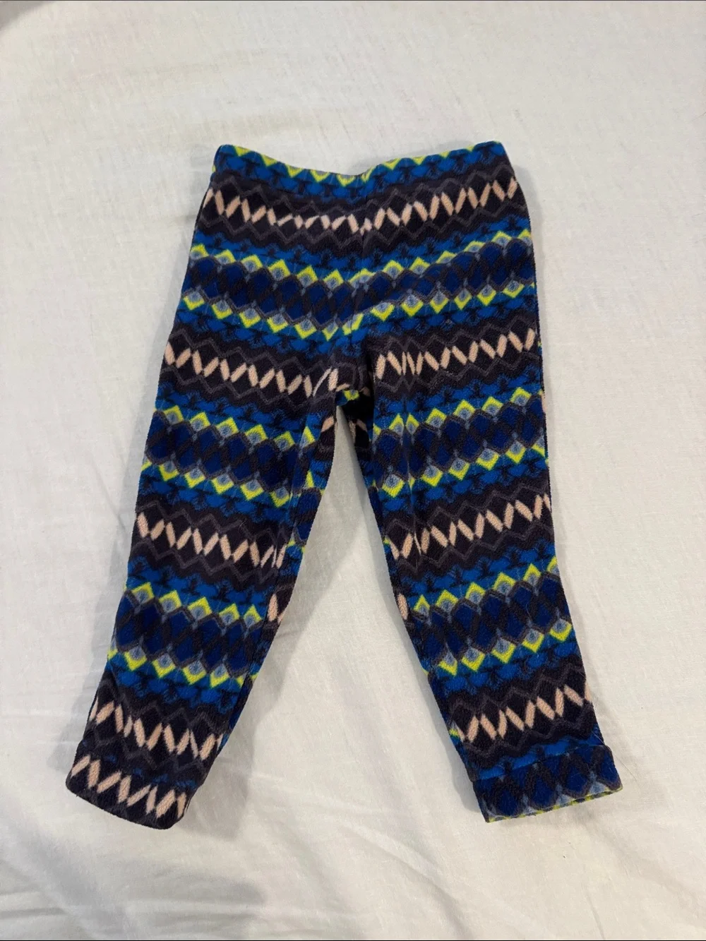 Patagonia Navy, Blue & Lime Geometric Fleece Pajama Set